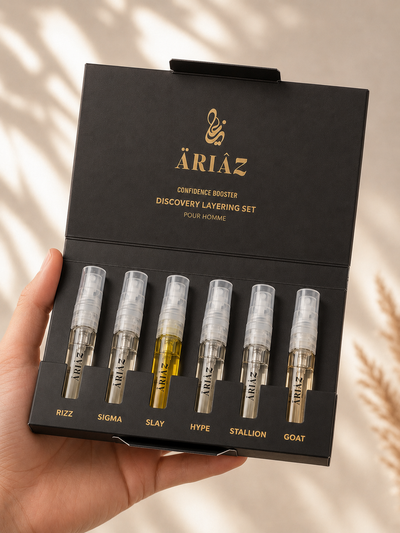 ARIAZ Discovery Layering Set — For Him | Advanced Oil-Based Perfume Set | 6×3ml