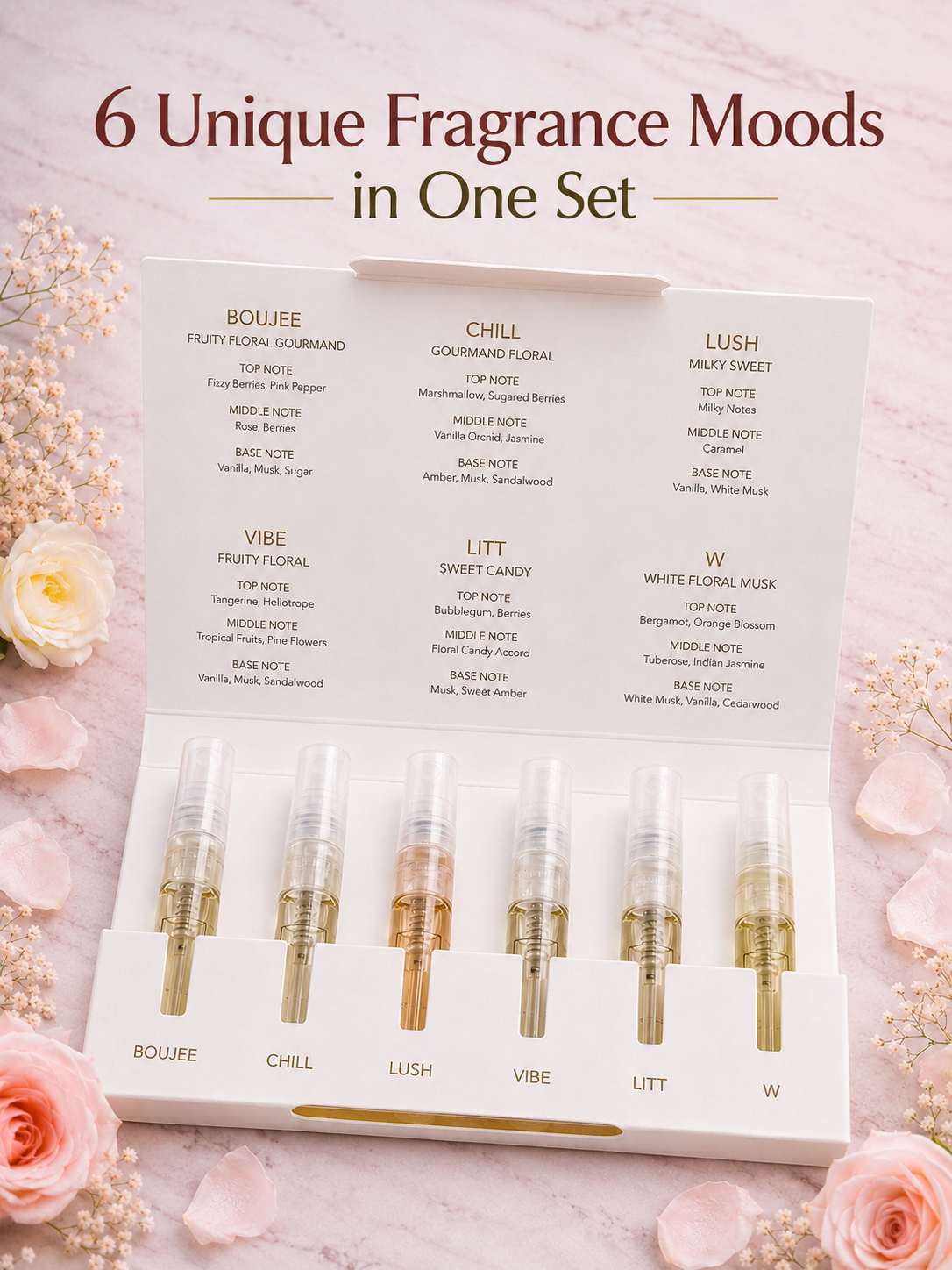 ARIAZ Discovery Layering Set — For Her | Advanced Oil-Based Perfume Set (6×3ml)