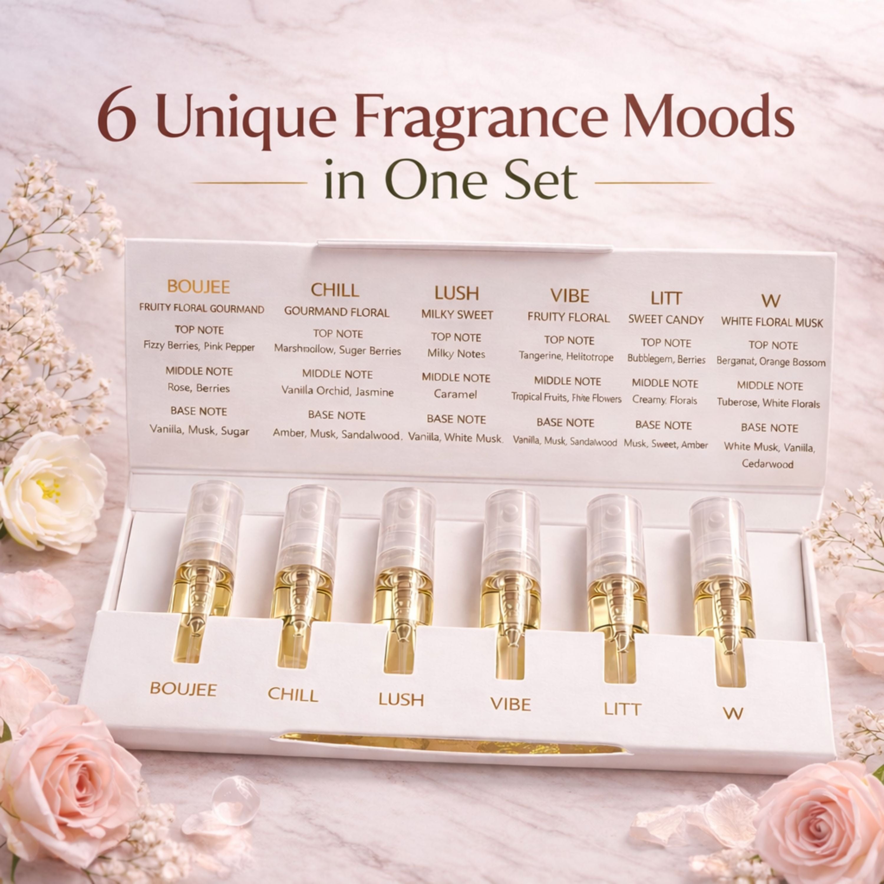 ARIAZ Discovery Layering Set — For Her | Advanced Oil-Based Perfume Set (6×3ml)